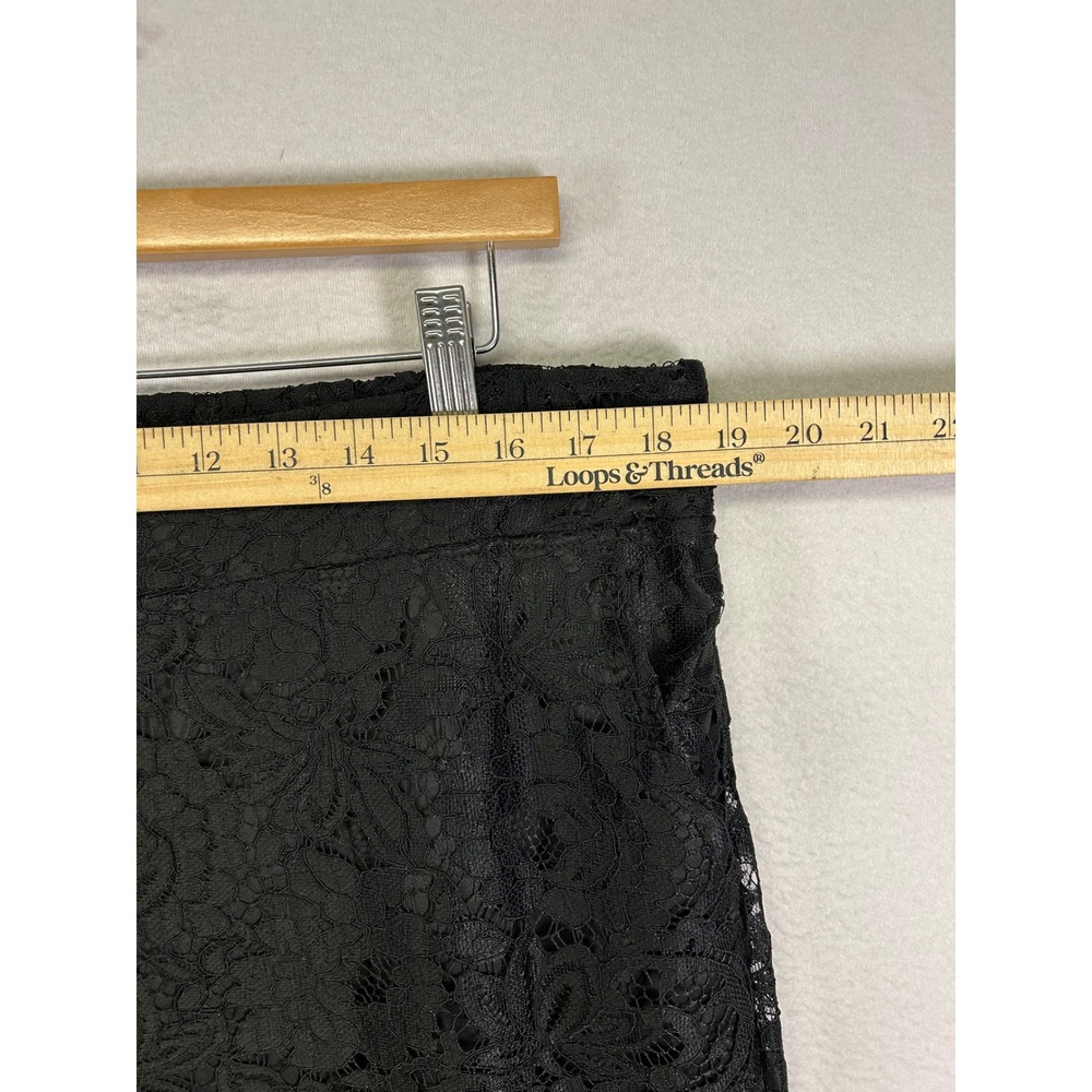 Gothic Romantic Studio 1886 Womens XL 16 Black Floral Lace Wide Leg Crop Pants - Picture 7 of 10